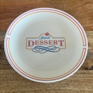 Vintage Just Dessert Cream and Pink 7” Plate by Himark Japan